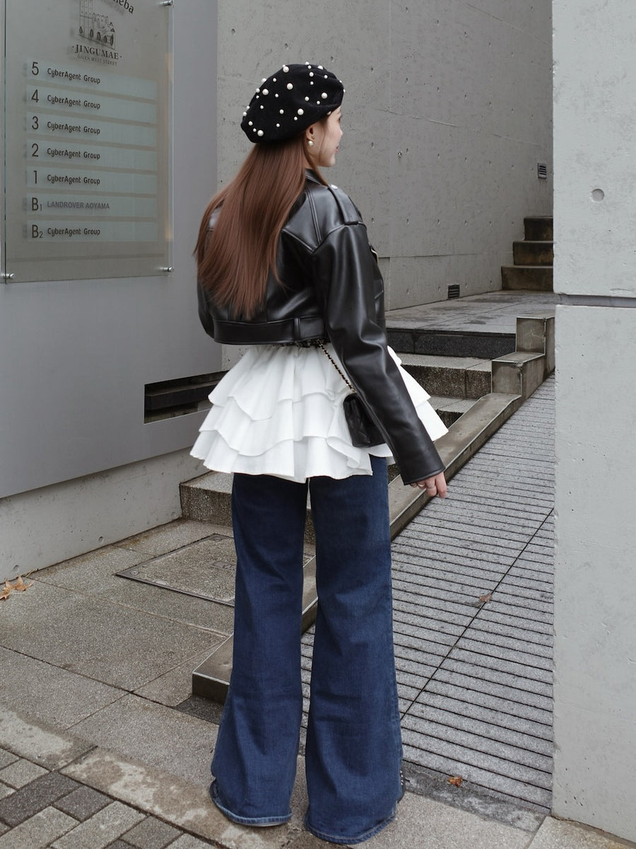 モデル：164cm（着用サイズ：FREE　着用カラー：BLK）