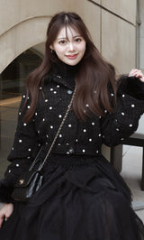 モデル：164cm（着用サイズ：FREE　着用カラー：BLK）