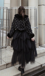 モデル：164cm（着用サイズ：FREE　着用カラー：BLK）