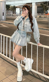 モデル：163cm（着用サイズ：S　着用カラー：I-BLU）