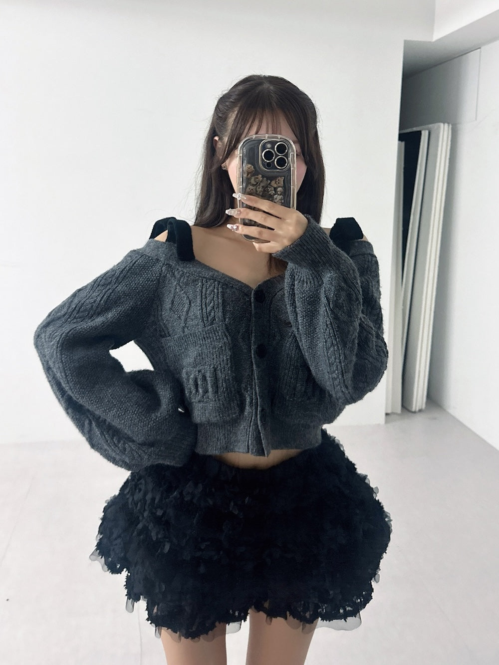 モデル：156cm（着用サイズ：FREE　着用カラー：GRY）