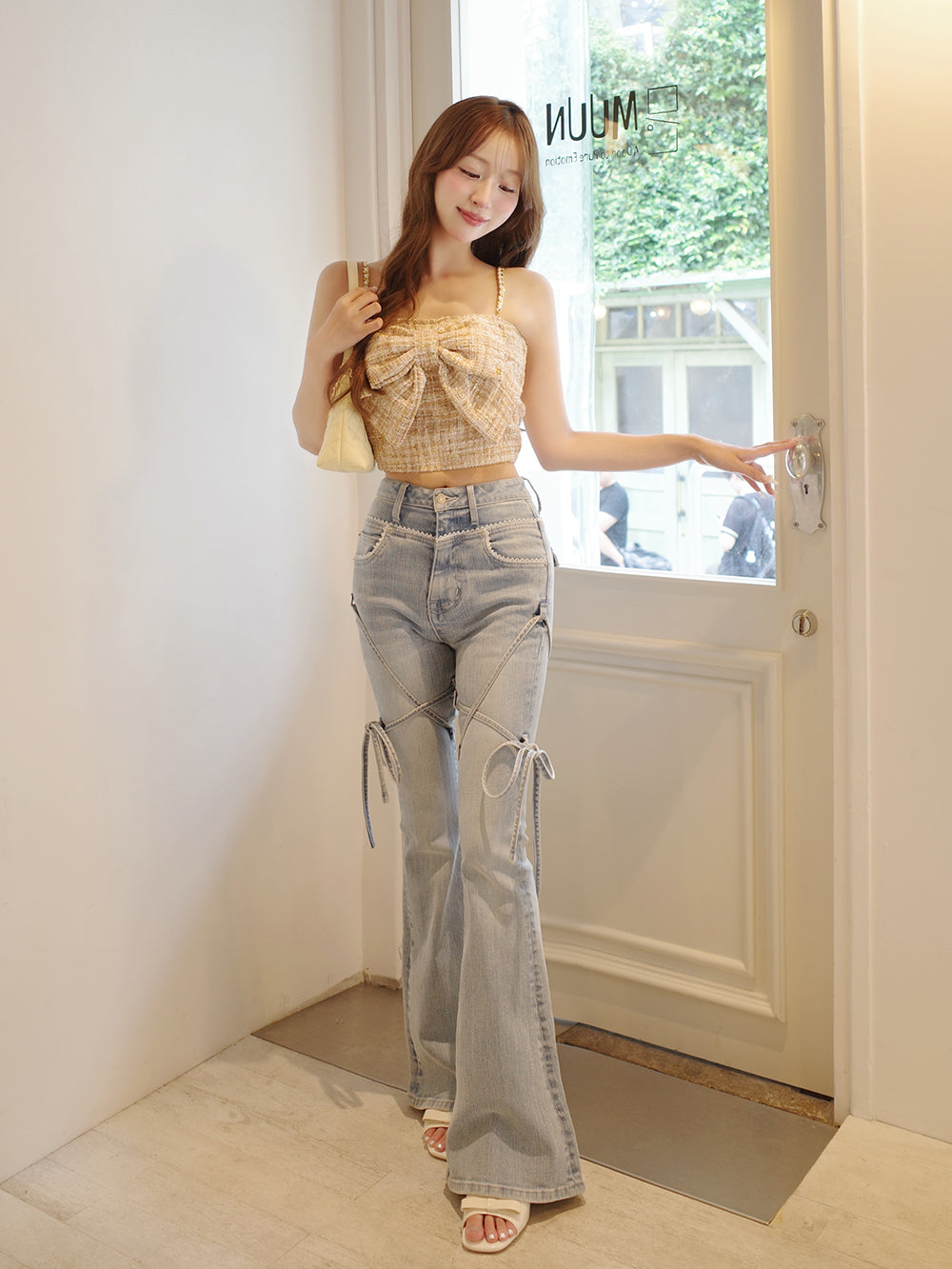 モデル：156cm（着用サイズ：FREE　着用カラー：P-BEG）