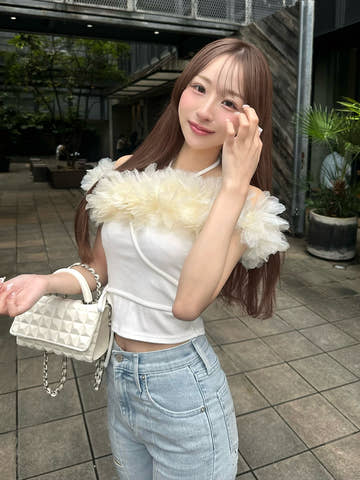モデル：156cm（着用サイズ：FREE　着用カラー：WHT）