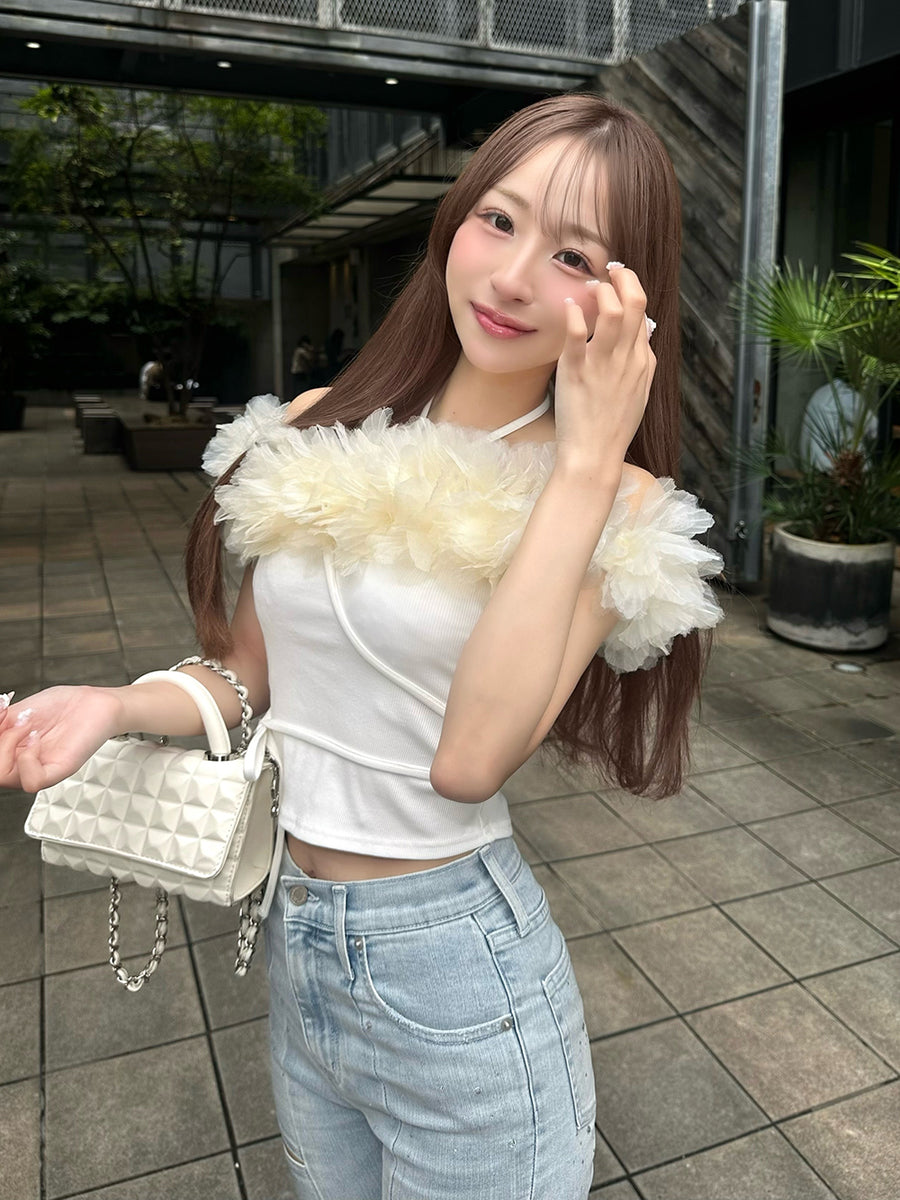 モデル：156cm（着用サイズ：FREE　着用カラー：WHT）