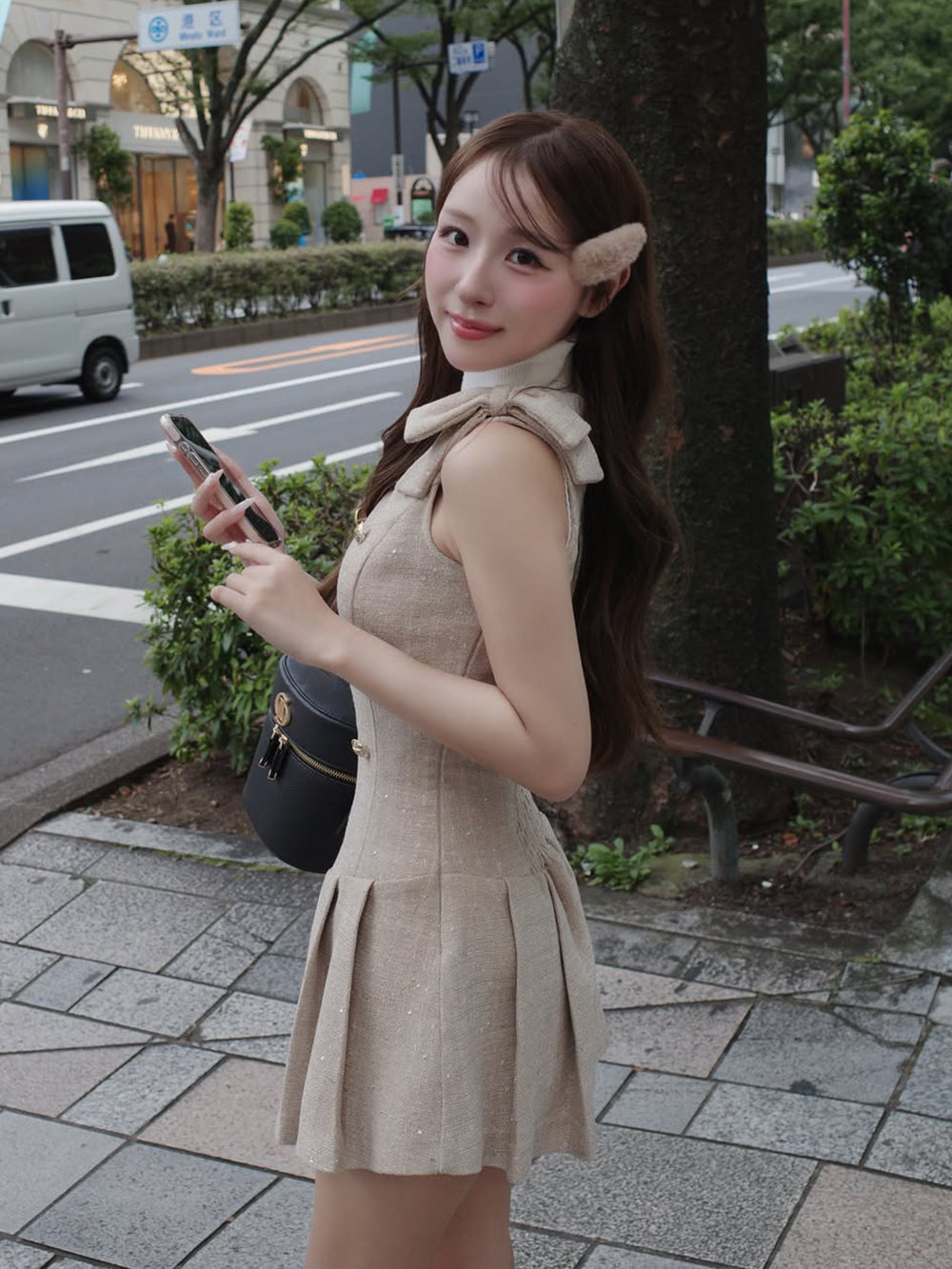 モデル：156cm（着用サイズ：FREE　着用カラー：BEG）