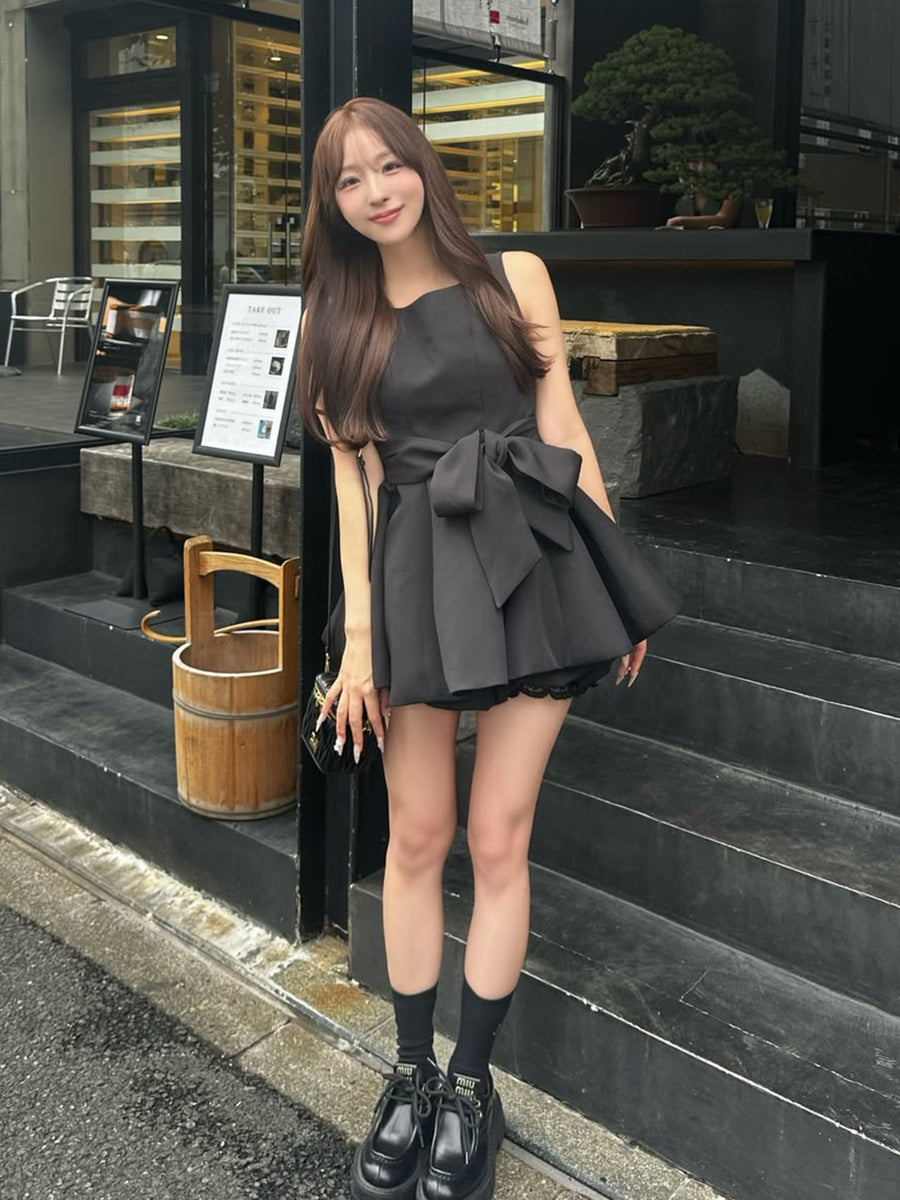 モデル：156cm（着用サイズ：F-L　着用カラー：BLK）