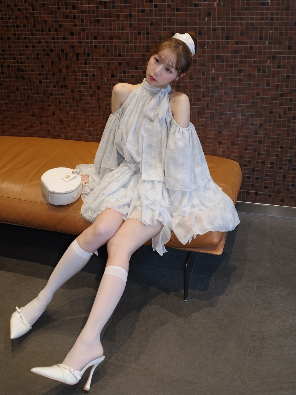 トワルドジュイシフォンフリルミニワンピース