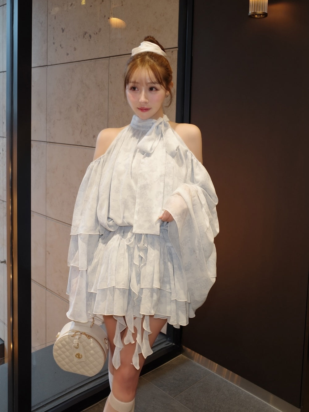 トワルドジュイシフォンフリルミニワンピース