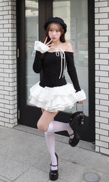 モデル：156cm（着用サイズ：FREE　着用カラー：BLK）