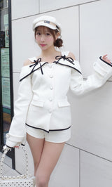 モデル：156cm（着用サイズ：S　着用カラー：IVO）