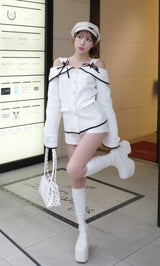 モデル：156cm（着用サイズ：S　着用カラー：IVO）