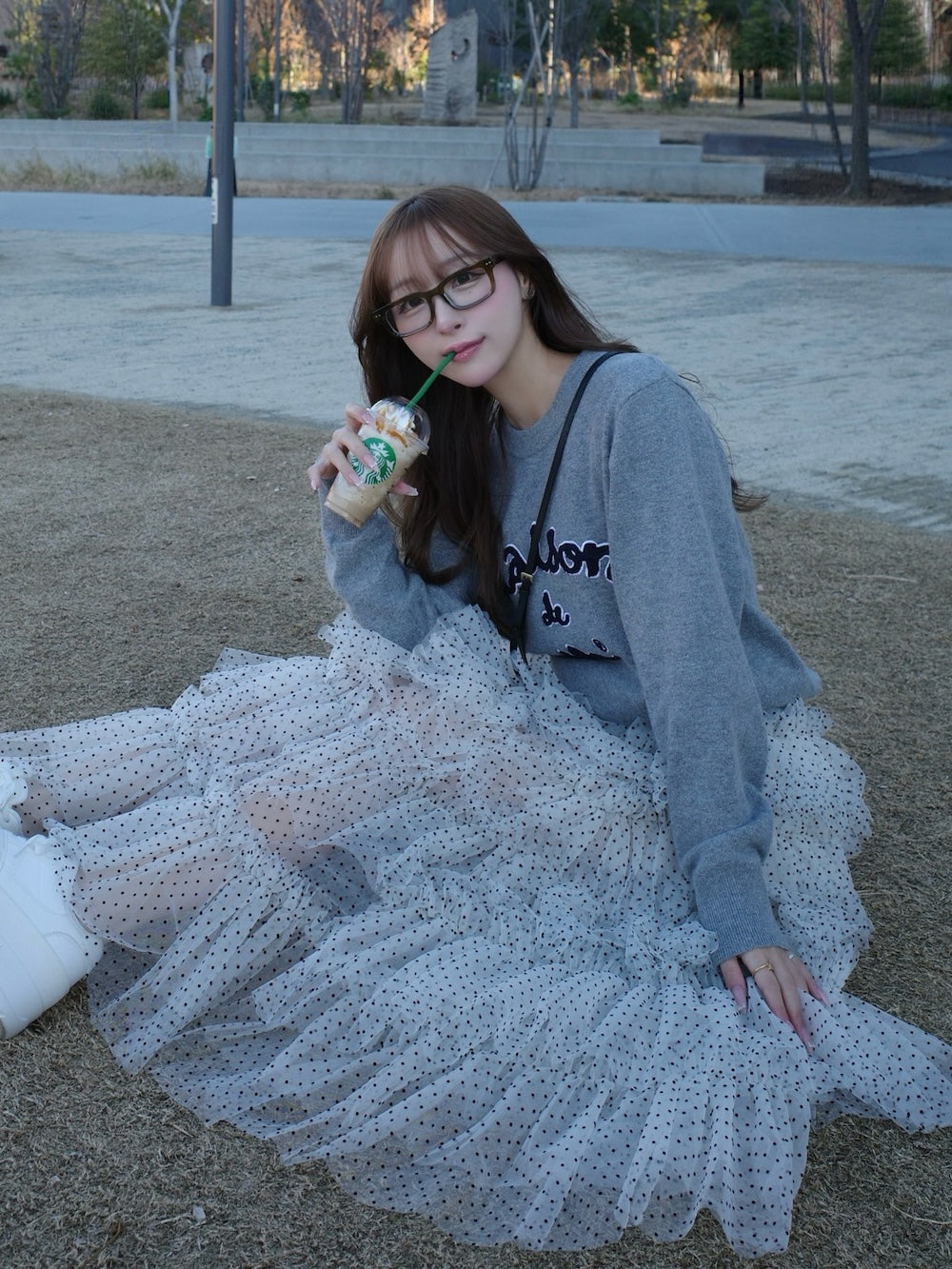 モデル：156cm（着用サイズ：FREE　着用カラー：WHT）