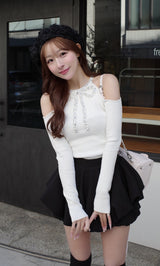 リボンビジューアメスリニットトップス – Darich (ダーリッチ)