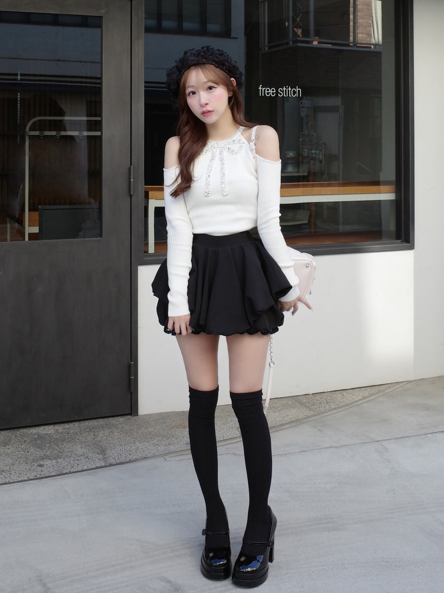 モデル：156cm（着用サイズ：FREE　着用カラー：IVO）
