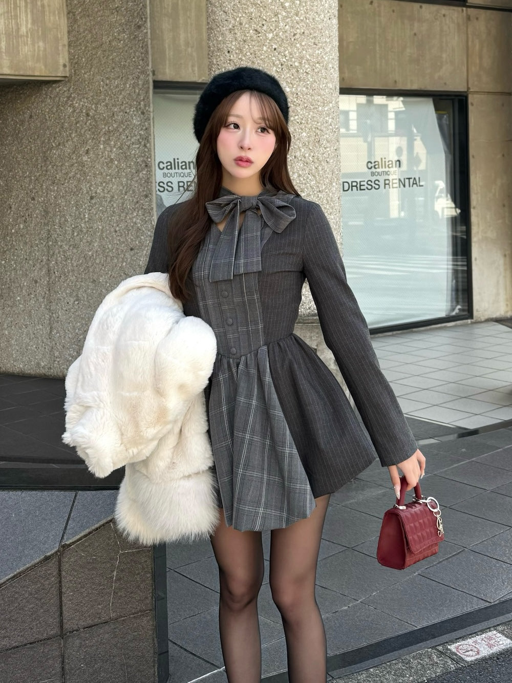 モデル：156cm（着用サイズ：FREE　着用カラー：GRY）