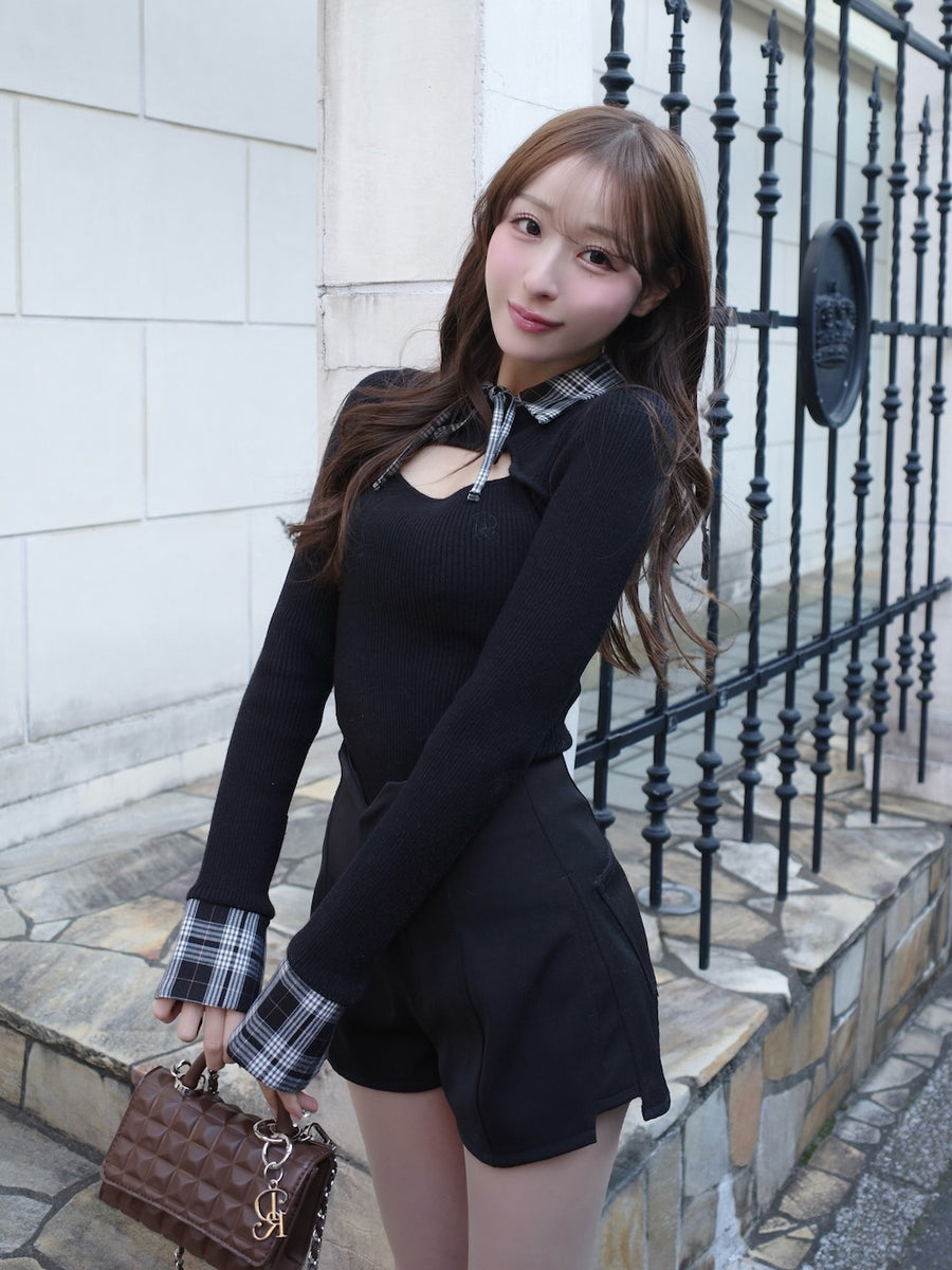 モデル：156cm（着用サイズ：S　着用カラー：BLK）