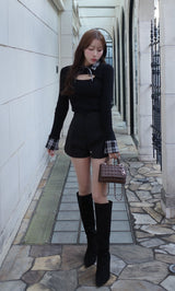 モデル：156cm（着用サイズ：FREE　着用カラー：BLK）