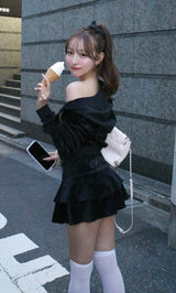モデル：156cm（着用サイズ：FREE　着用カラー：BLK）