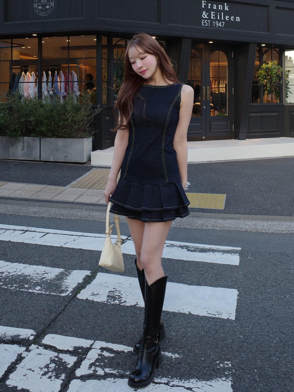 モデル：156cm（着用サイズ：FREE　着用カラー：IND）