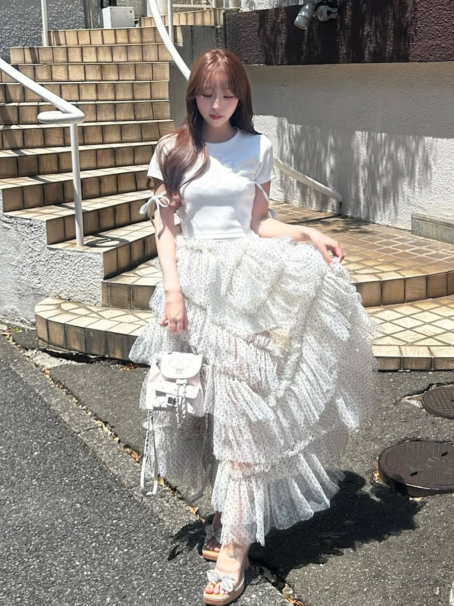モデル：156cm（着用サイズ：FREE　着用カラー：WHT）