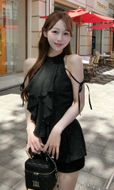 モデル：156cm（着用サイズ：FREE　着用カラー：BLK）