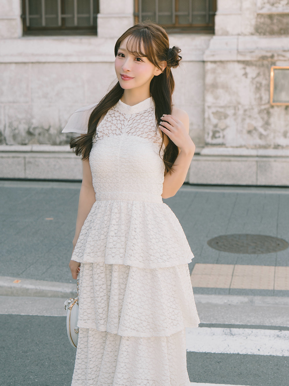 モデル：156cm（着用サイズ：FREE　着用カラー：WHT）