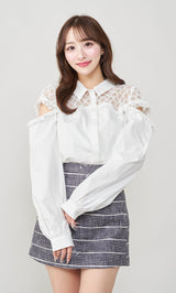 モデル：156cm（着用サイズ：FREE　着用カラー：WHT）