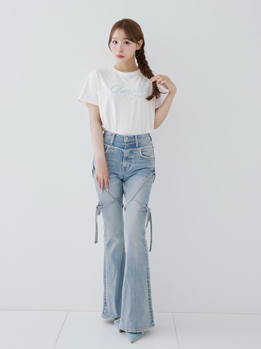 DarichエンブロイダリービジューTシャツ DarichエンブロイダリービジューTシャツ