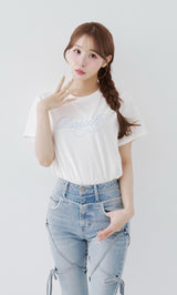 DarichエンブロイダリービジューTシャツ