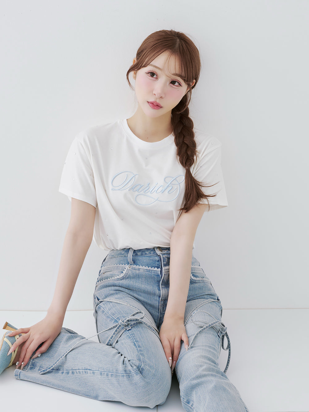 DarichエンブロイダリービジューTシャツ