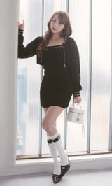 モデル：156cm（着用サイズ：FREE　着用カラー：BLK）