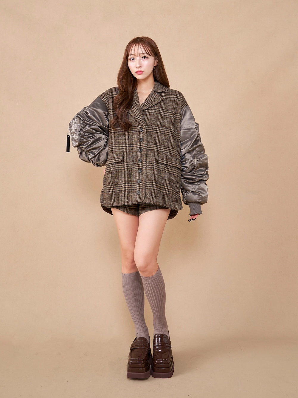 チェックドッキングブルゾン