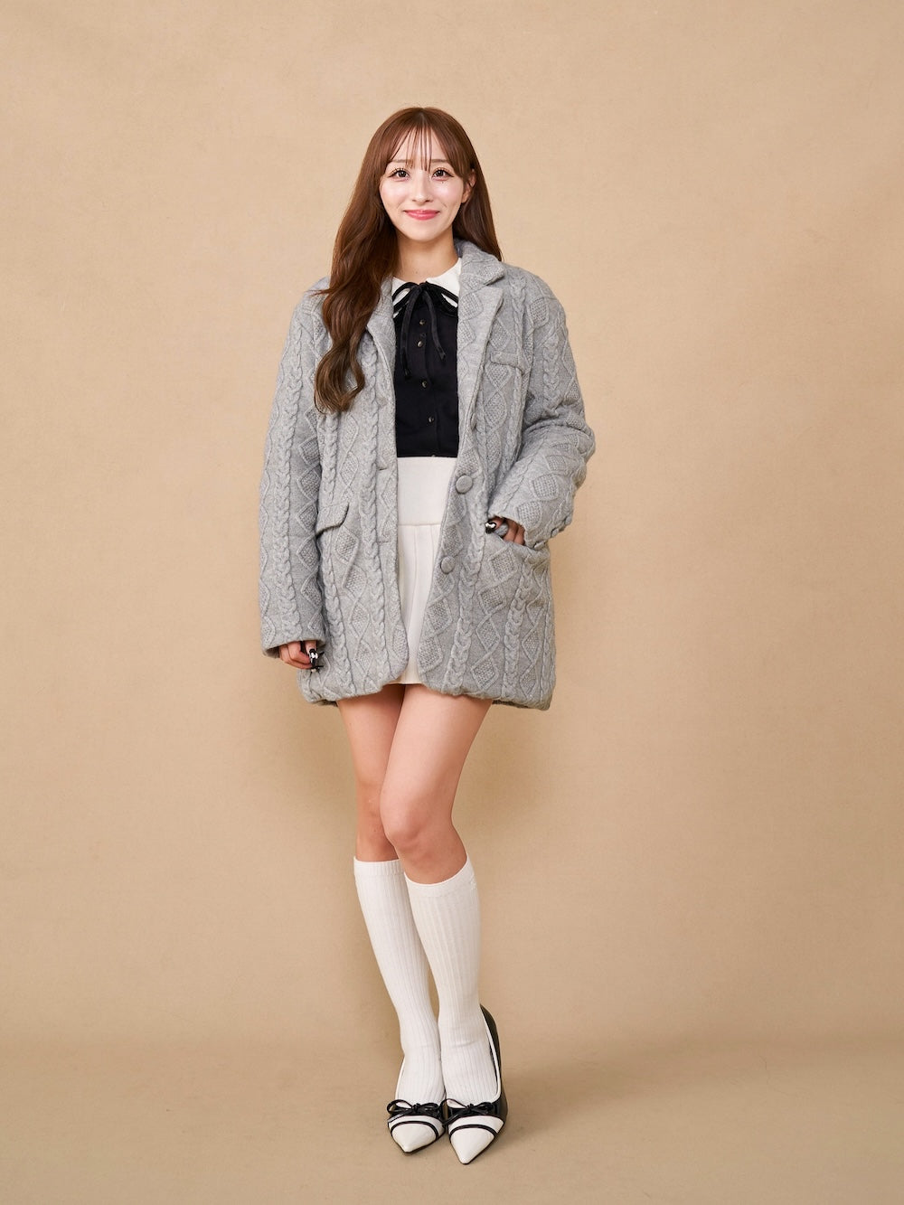 モデル：156cm（着用サイズ：FREE　着用カラー：GRY）