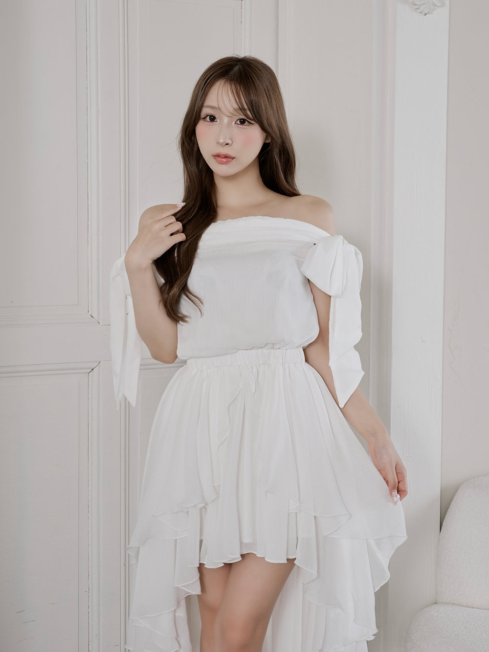 モデル：156cm（着用サイズ：FREE　着用カラー：WHT）
