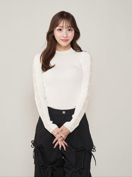 Sheer DD Turtleneck Knit Top