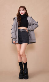 モデル：156cm（着用サイズ：FREE　着用カラー：GRY）