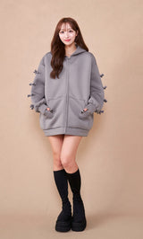 モデル：156cm（着用サイズ：FREE　着用カラー：GRY）