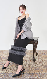 モデル：156cm（着用サイズ：FREE　着用カラー：BLK）