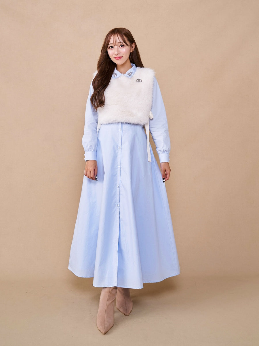 モデル：156cm（着用サイズ：FREE　着用カラー：SAX）