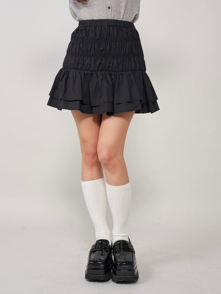Shirring Frill Mini Skirt