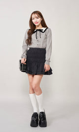 モデル：156cm（着用サイズ：FREE　着用カラー：BLK）