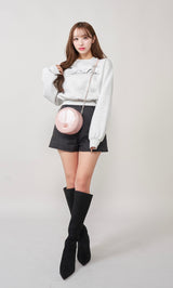 モデル：156cm（着用サイズ：S　着用カラー：BLK）