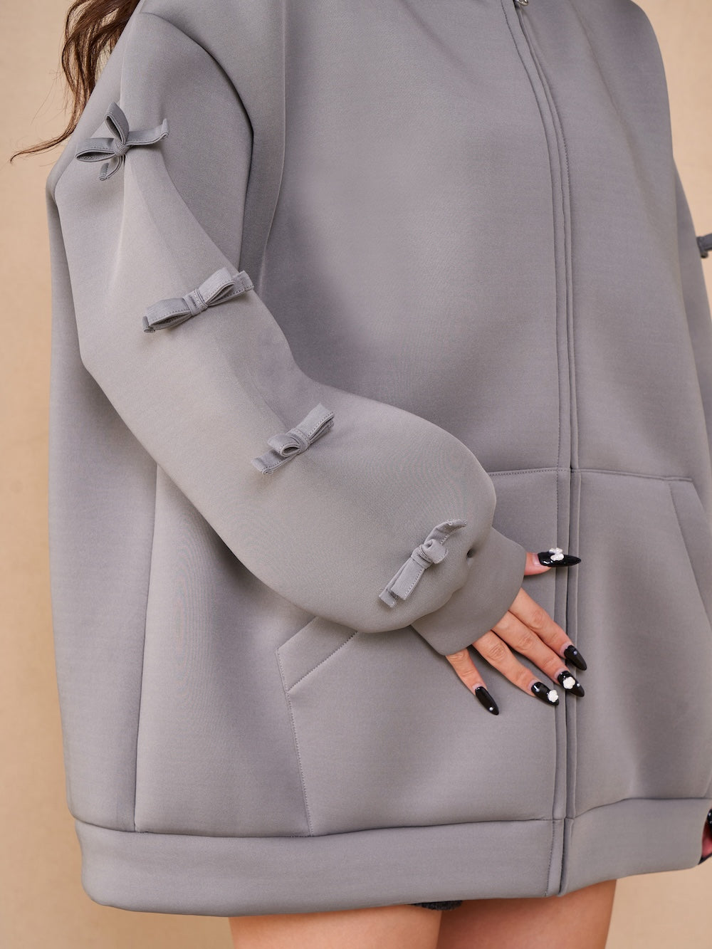 モデル：156cm（着用サイズ：FREE　着用カラー：GRY）