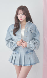 モデル：156cm（着用サイズ：S　着用カラー：I-BLU）