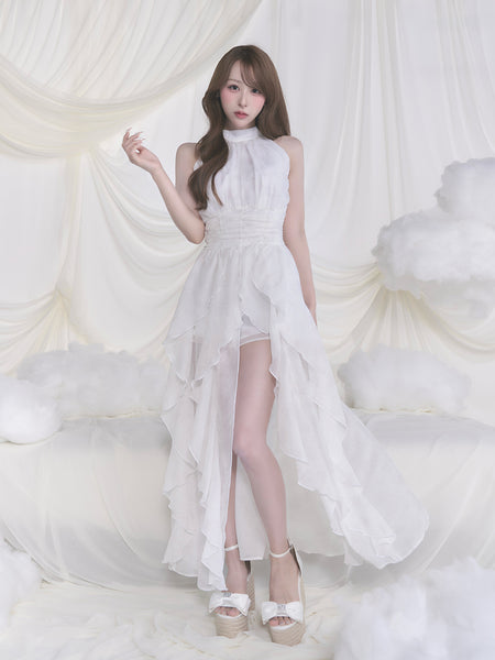 Toile de Jouy Chiffon Long Dress