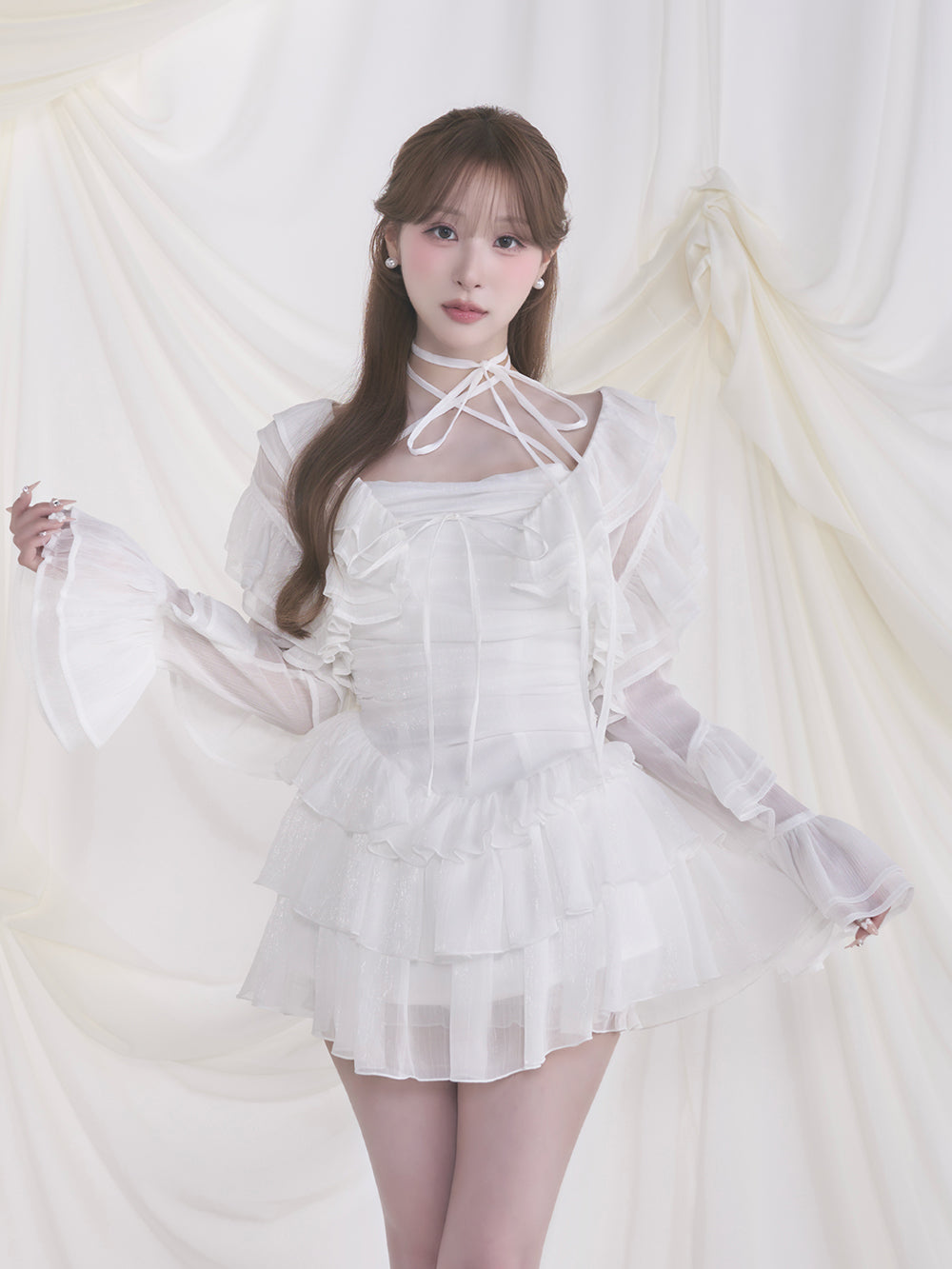 モデル：156cm（着用サイズ：FREE　着用カラー：WHT）