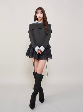 モデル：156cm（着用サイズ：FREE　着用カラー：C-GRY）