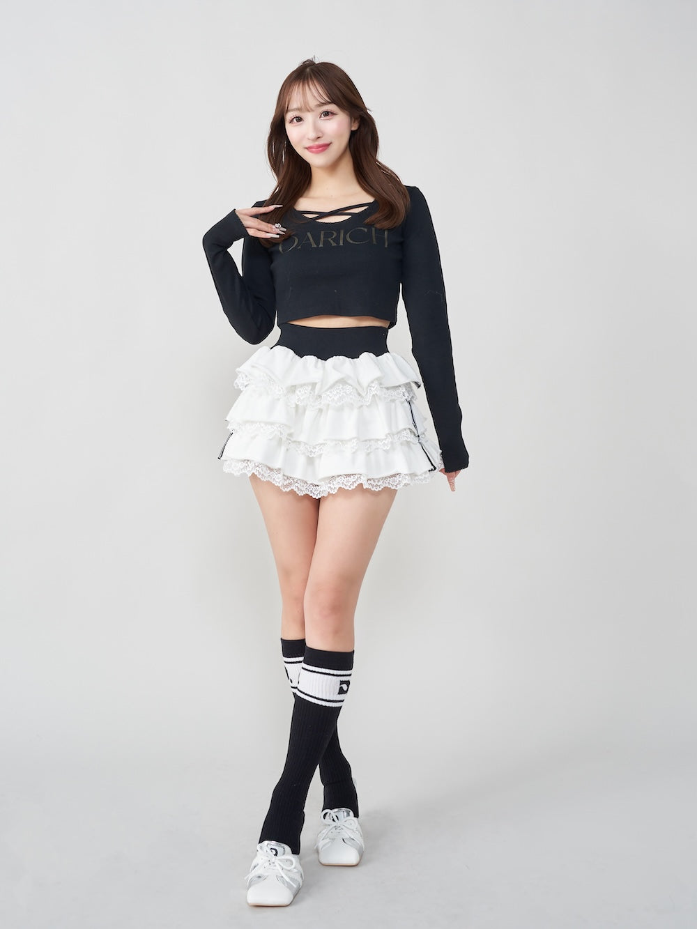 モデル：156cm（着用サイズ：FREE　着用カラー：WHT）