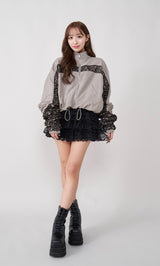 モデル：155cm（着用サイズ：FREE　着用カラー：GRY）