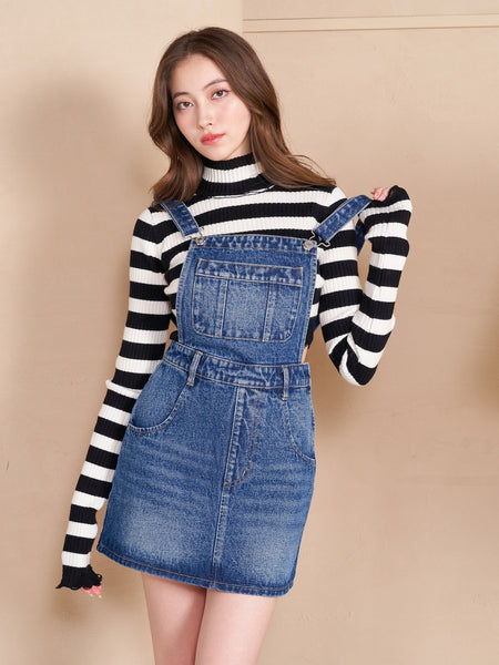 Denim Overall Miniskirt